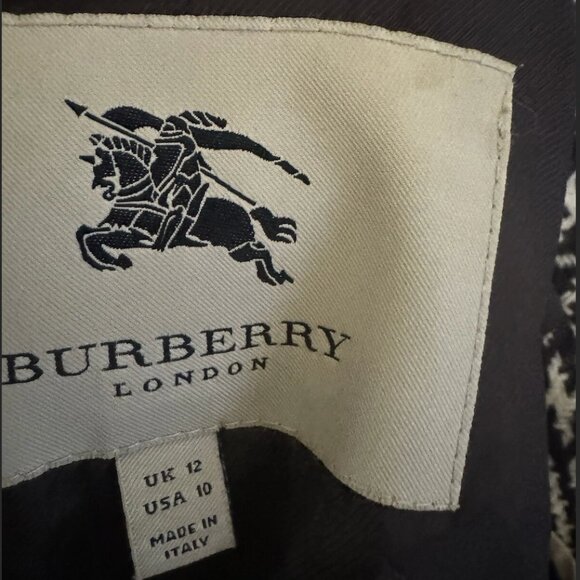 Vintage Y2K Burberry London Glen Plaid Wool Coat Size US 10 Excellent Condition - Picture 9 of 14